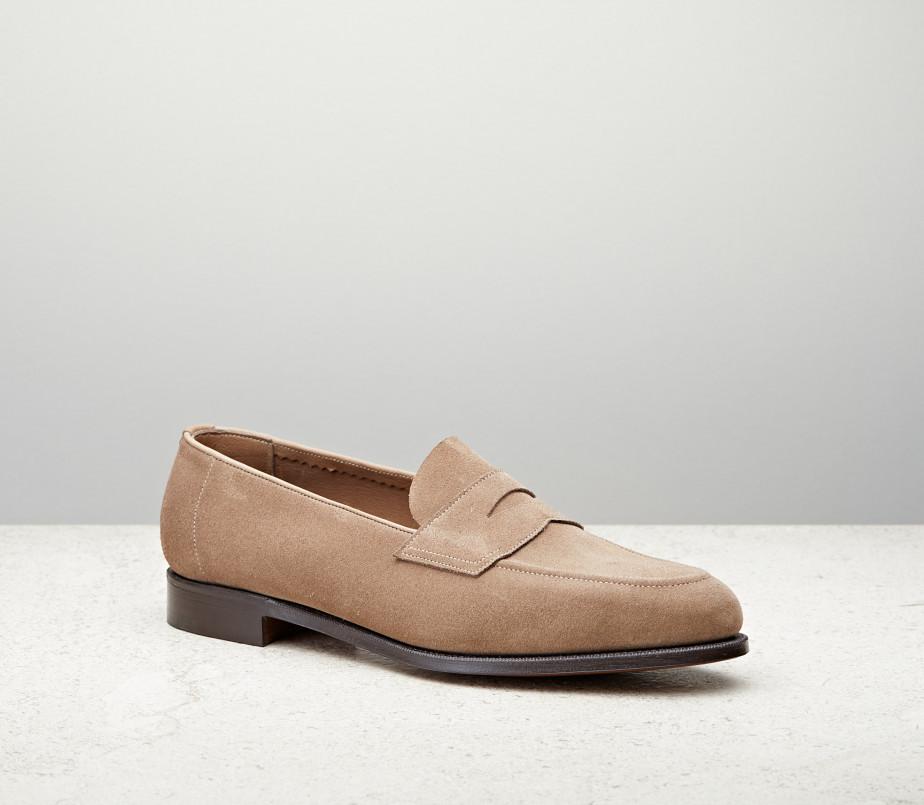 edward green Piccadilly Unlined 184 Last — mole suede with slim leather soles