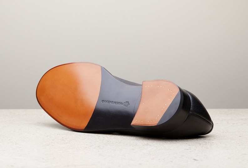 Edward Green Pimlico Unlined 125 Last — Black Cotswold Grain With Slim Leather Soles