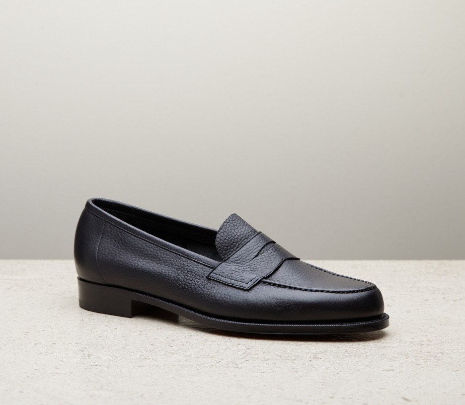 edward green Pimlico Unlined 125 Last — black cotswold grain with slim leather soles
