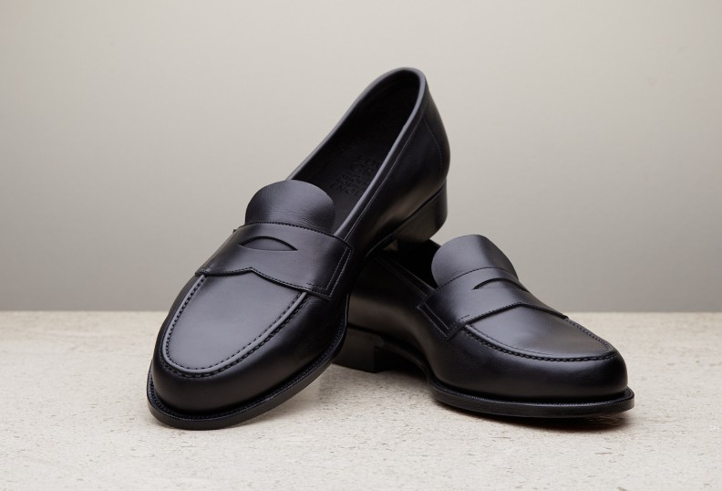 Edward Green Pimlico Unlined 125 Last — Black Delapre With Slim Leather Soles