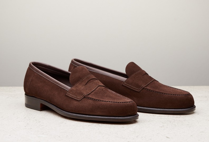 Edward Green Pimlico Unlined 125 Last — Mink Suede With Slim Leather Soles