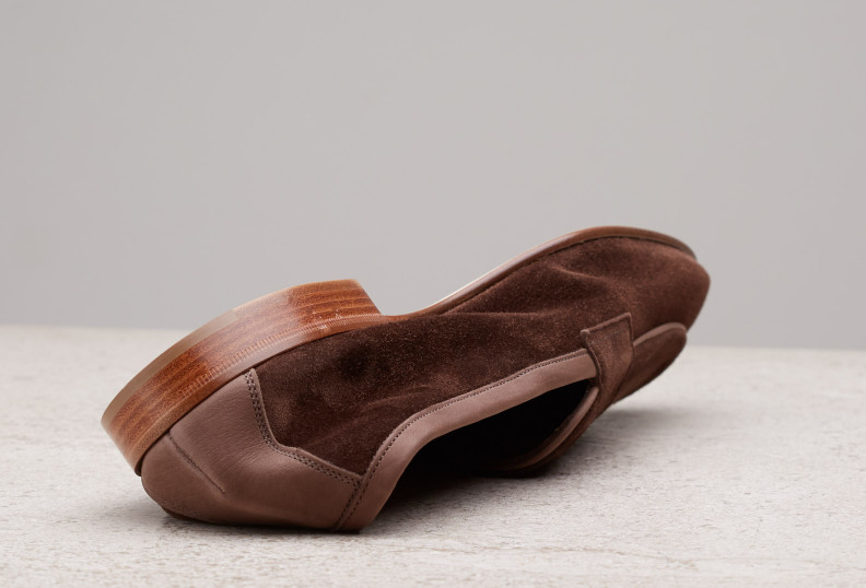 Edward Green Polperro 389 Last — Brown Pepper Baby Calf Suede With With Flexible Leather Soles