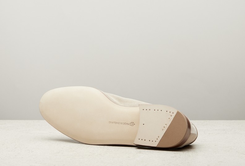 Edward Green Polperro 389 Last — Calico Baby Calf Suede With Leather Soles