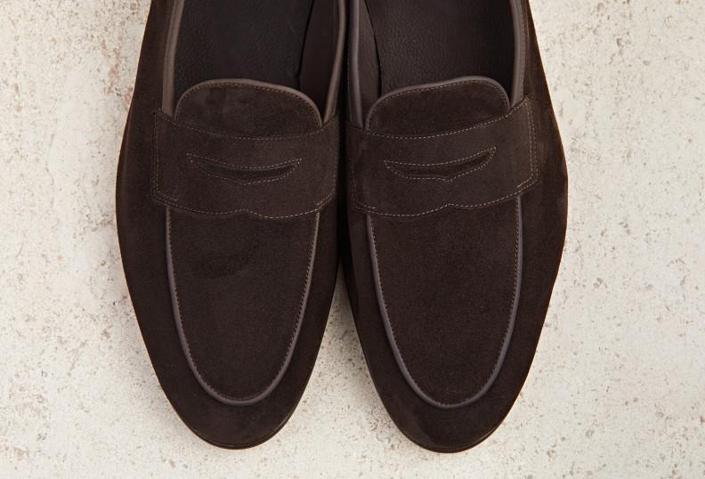 Edward Green Polperro 389 Last — Espresso Baby Calf Suede