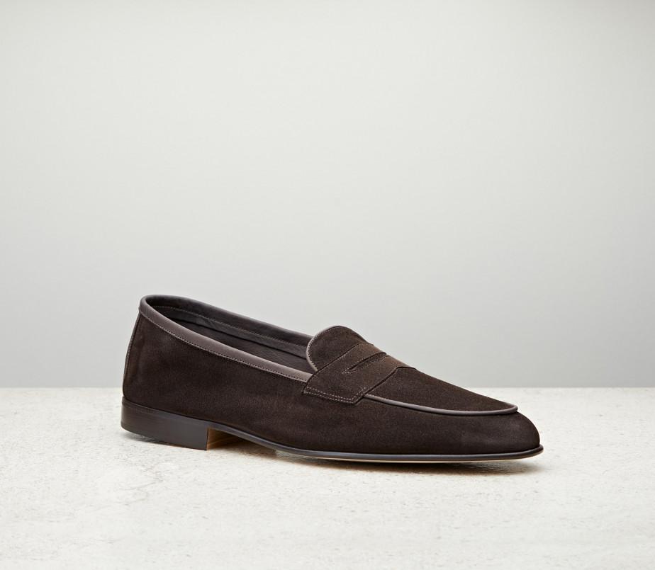 edward green Polperro 389 Last — espresso baby calf suede