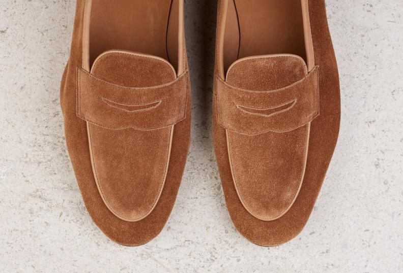 Edward Green Polperro 389 Last — Mace Baby Calf Suede With Flexible Leather Soles