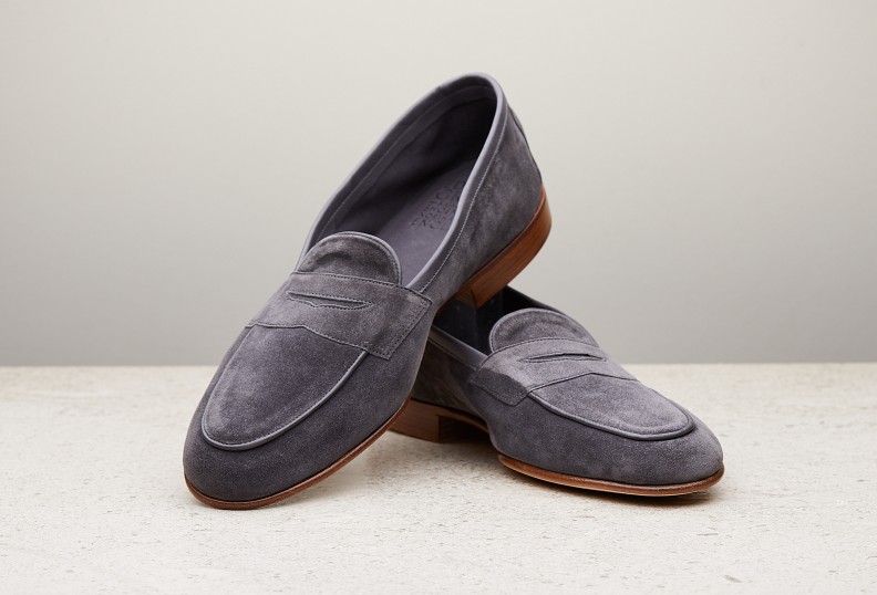 Edward Green Polperro 389 Last — Monastic Grey Baby Calf Suede