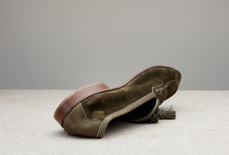 Edward Green Portland 389 Last — Army Green Baby Calf Suede With Leather Soles