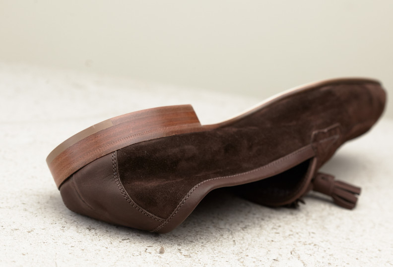 Edward Green Portland 389 Last — Brown Pepper Baby Calf Suede With Flexible Leather Soles