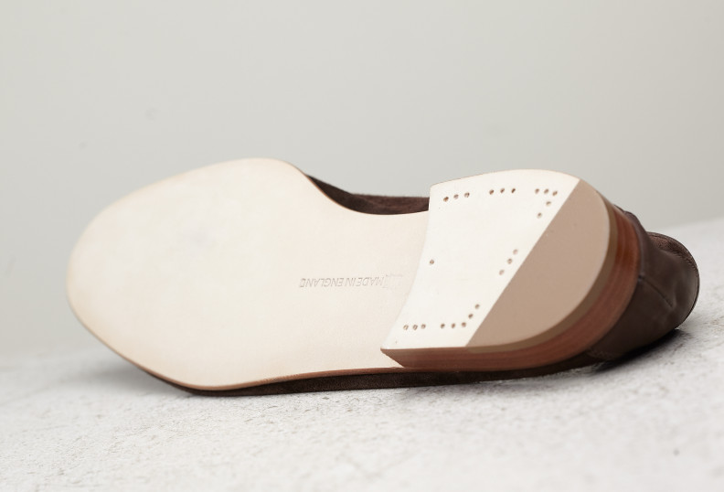 Edward Green Portland 389 Last — Brown Pepper Baby Calf Suede With Flexible Leather Soles