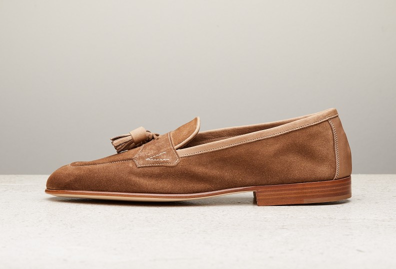 Edward Green Portland 389 Last — Camel Baby Calf Suede With Leather Soles