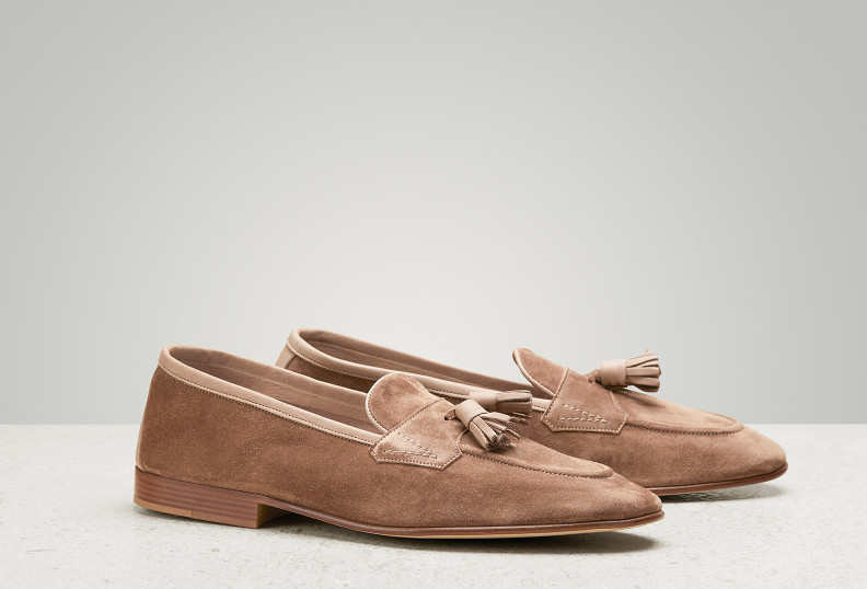 Edward Green Portland 389 Last — Mole Baby Calf Suede With Leather Soles