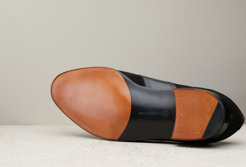 Edward Green Rochester 184 Last — Black Calf & Suede With Leather Soles