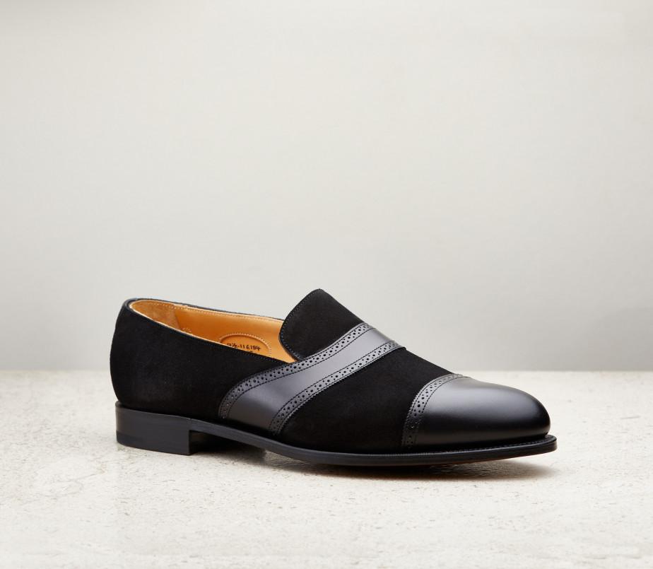 edward green Rochester 184 Last — black calf & suede with leather soles