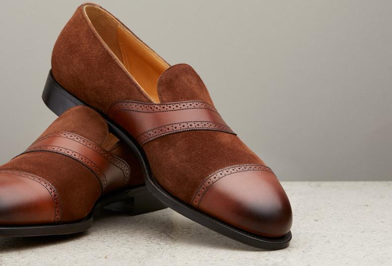Edward Green Rochester 184 Last — Chestnut Antique & Snuff Suede With Leather Soles