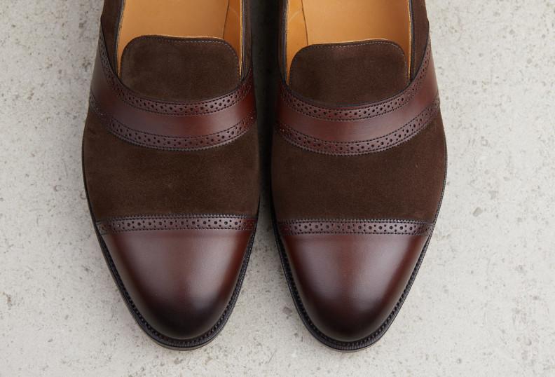 Edward Green Rochester 184 Last — Dark Oak Antique & Mink Suede With Leather Soles