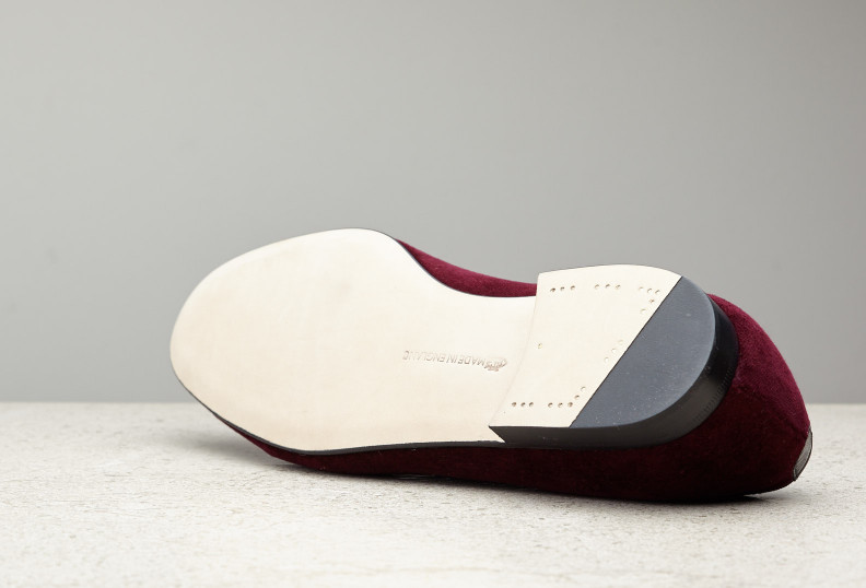 Edward Green Royal Albert 389 Last — Burgundy Velvet With Leather Soles