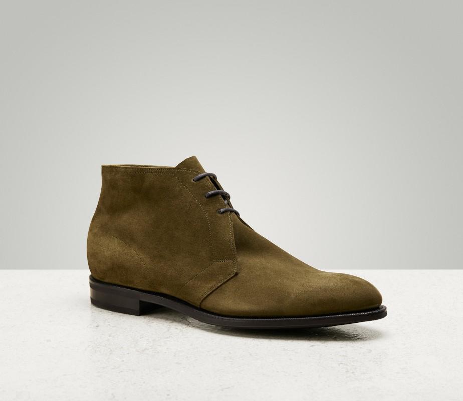 edward green Shanklin 202 Last — army green suede with slim rubber soles