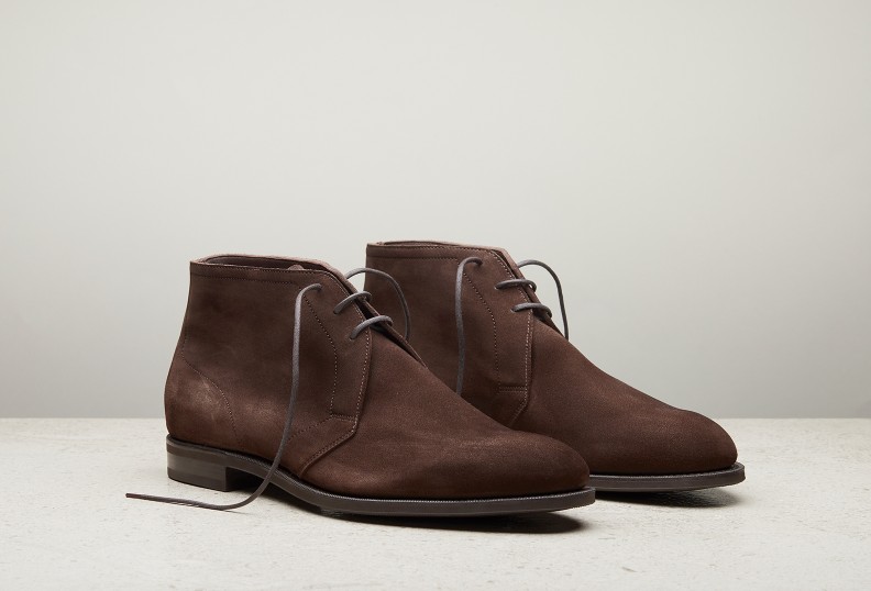 Edward Green Shanklin 202 Last — Espresso Suede With Slim Rubber Soles