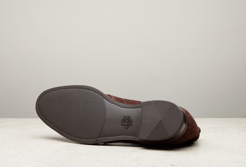 Edward Green Shanklin 202 Last — Mink Suede With Double Rubber Soles