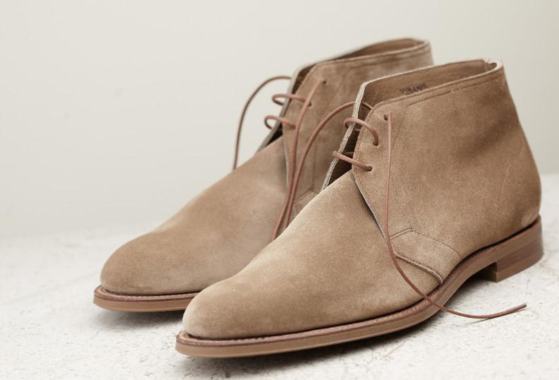 Edward Green Shanklin 202 Last — Mushroom Suede With Slim Rubber Soles