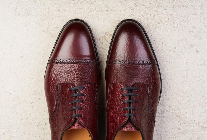 Edward Green Shoreditch 82 Last — Burgundy London Grain With Leather Soles