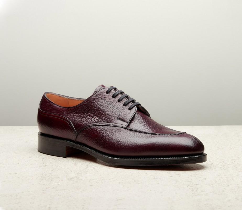 edward green Zlin 202 Last — aubergine london grain with tapered leather soles