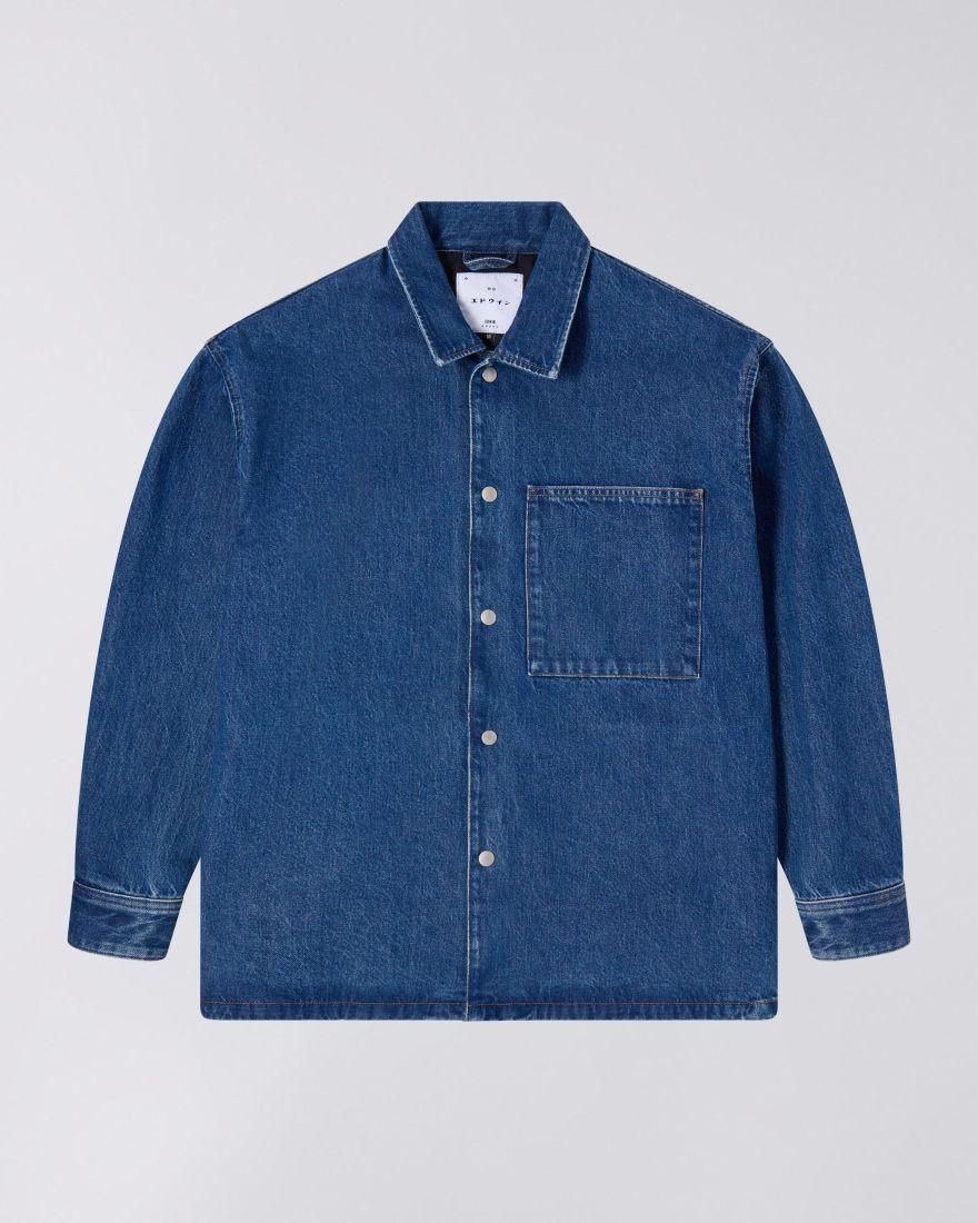 EDWIN Big Pocket Overshirt Mid Stone Wash