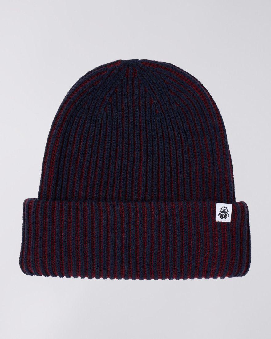EDWIN Contrast Beanie Burgundy / Navy