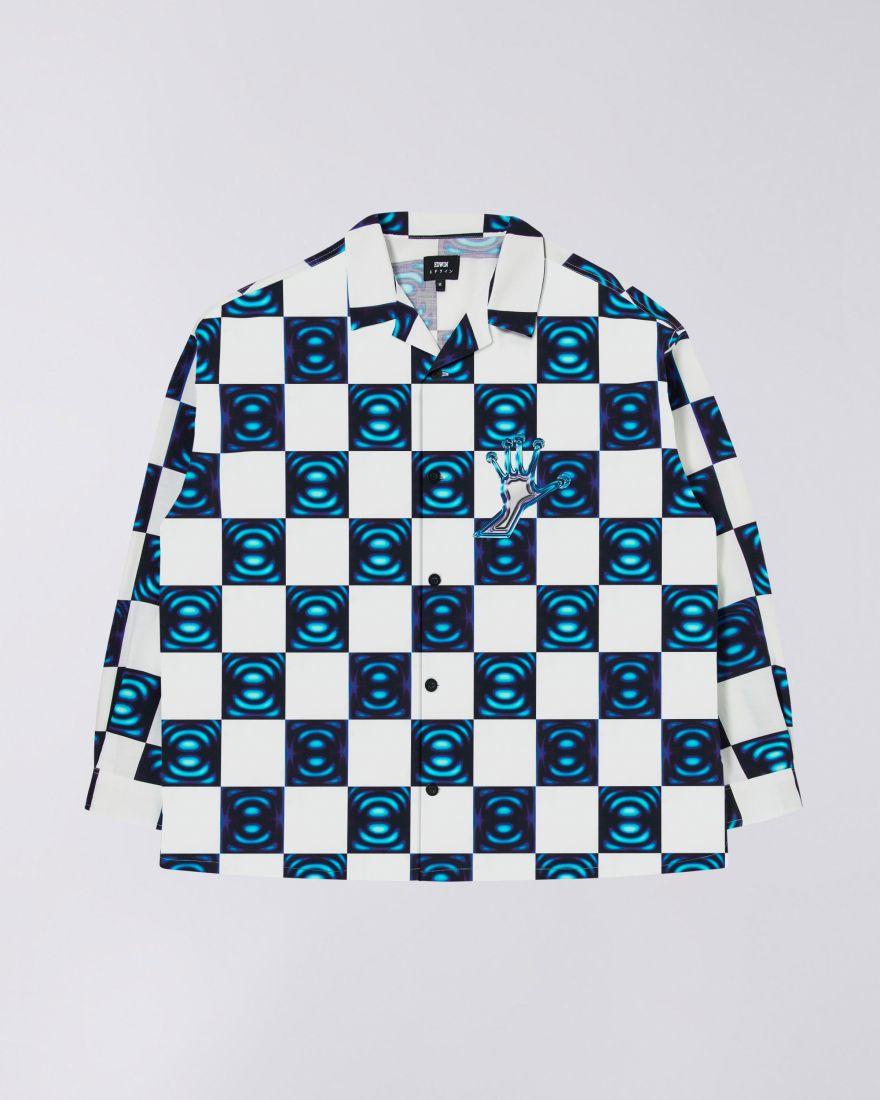 EDWIN Digital Check Shirt LS garment washed