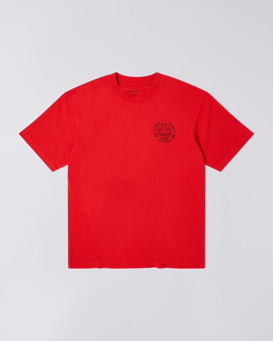 EDWIN Edwin Music Channel T-Shirt Fiery Red