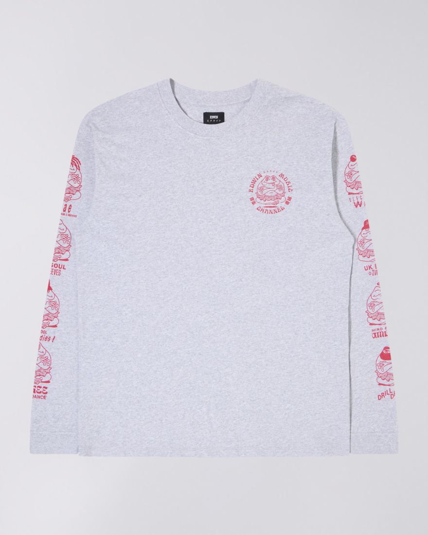 EDWIN Edwin Music Channel T-Shirt LS Grey Marl