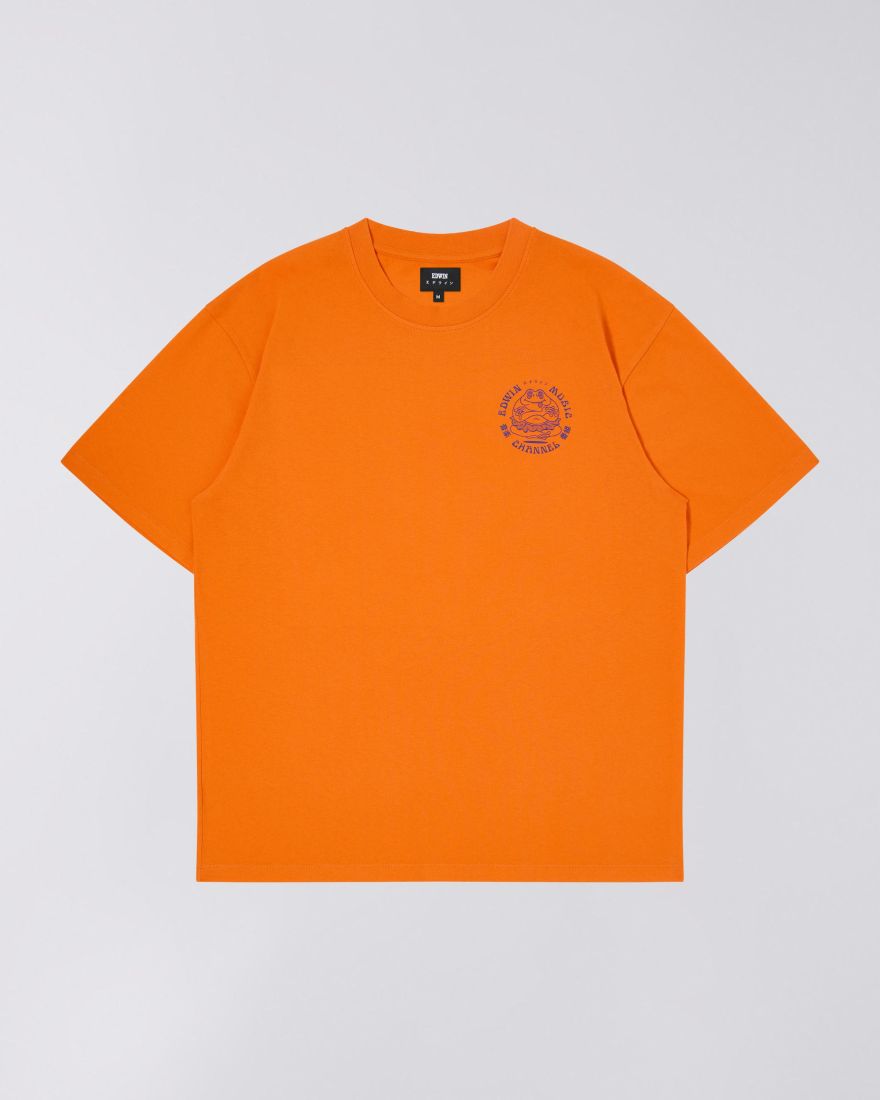 EDWIN Edwin Music Channel T-Shirt Orange Tiger