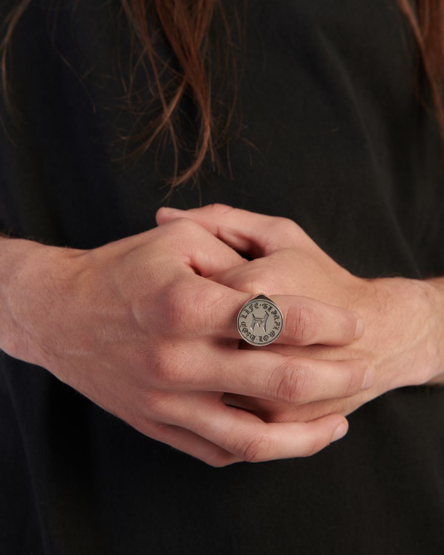 EDWIN EDWIN X Maple Signet Ring Silver