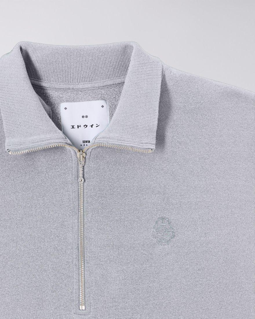EDWIN Koji Half Zip Sweat Grey Marl