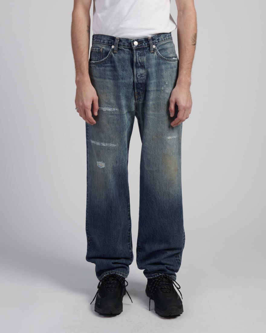 EDWIN Loose Jeans mid dark used remake