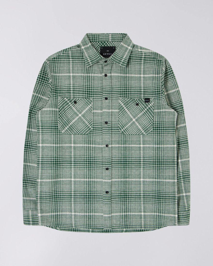 EDWIN Millenium Shirt LS Green / White