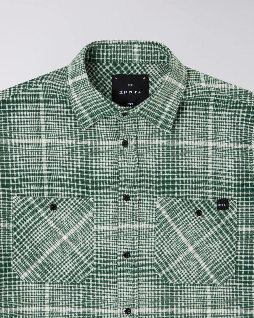 EDWIN Millenium Shirt LS Green / White