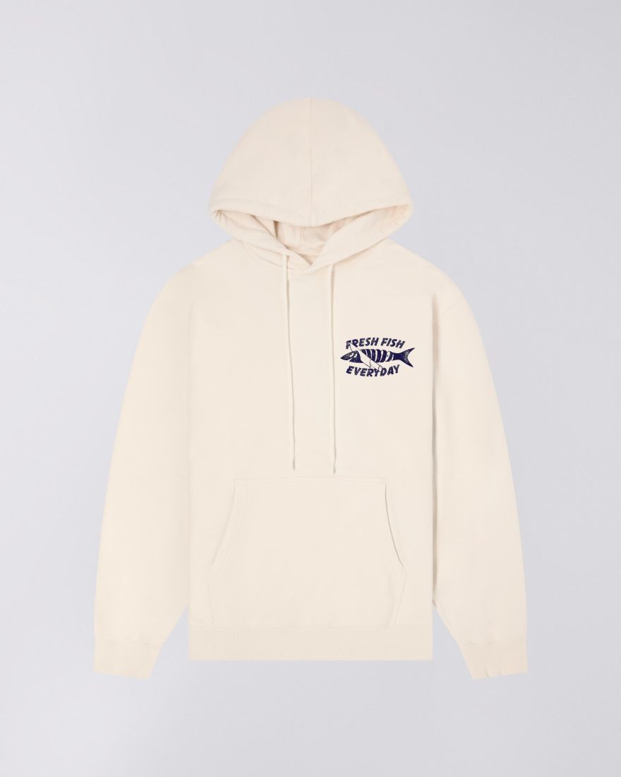 EDWIN Monsieur Sakana Hoodie Sweat Whisper White
