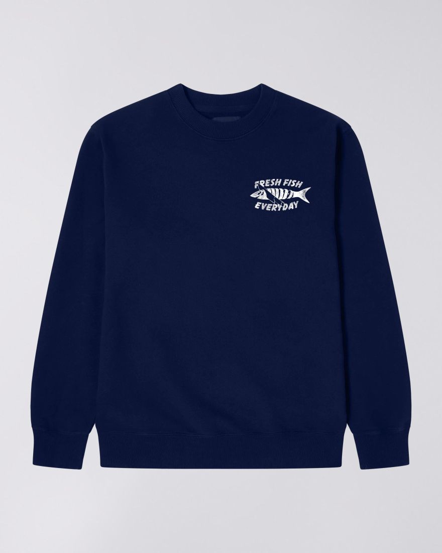 EDWIN Monsieur Sakana Sweat Maritime Blue