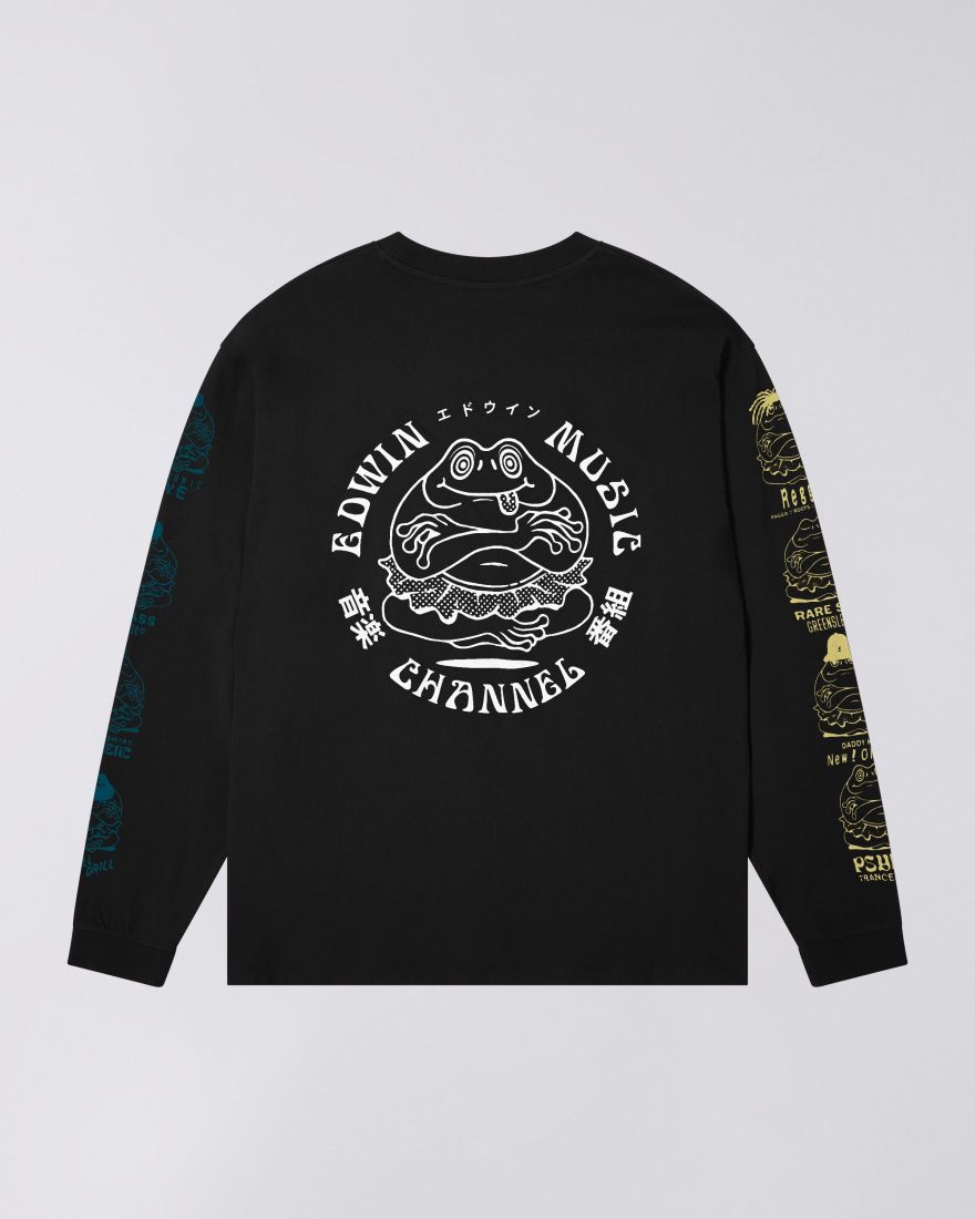 EDWIN Edwin Music Channel T-Shirt LS Black / Multicolor