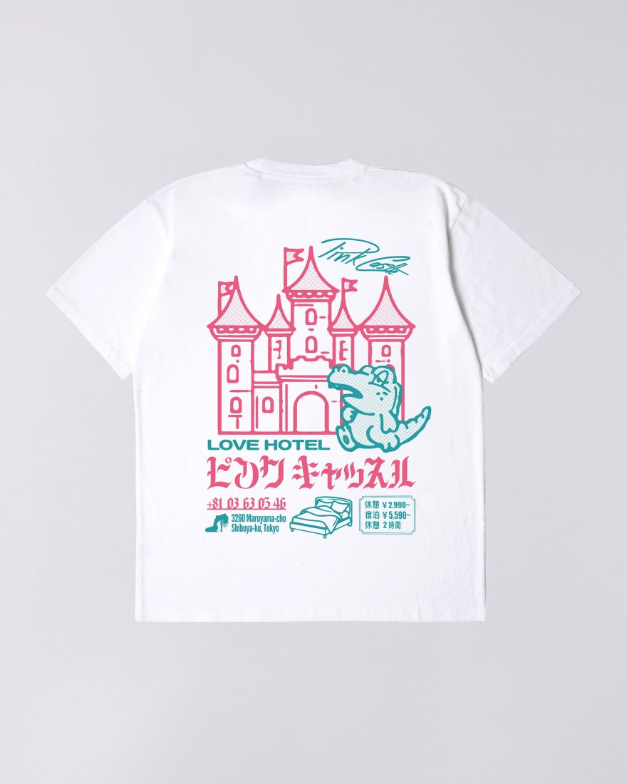EDWIN Pink Castle T-Shirt White