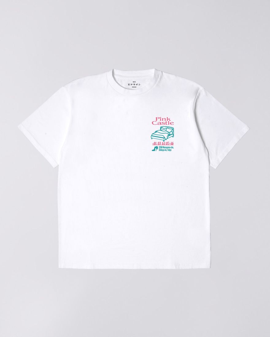 EDWIN Pink Castle T-Shirt White