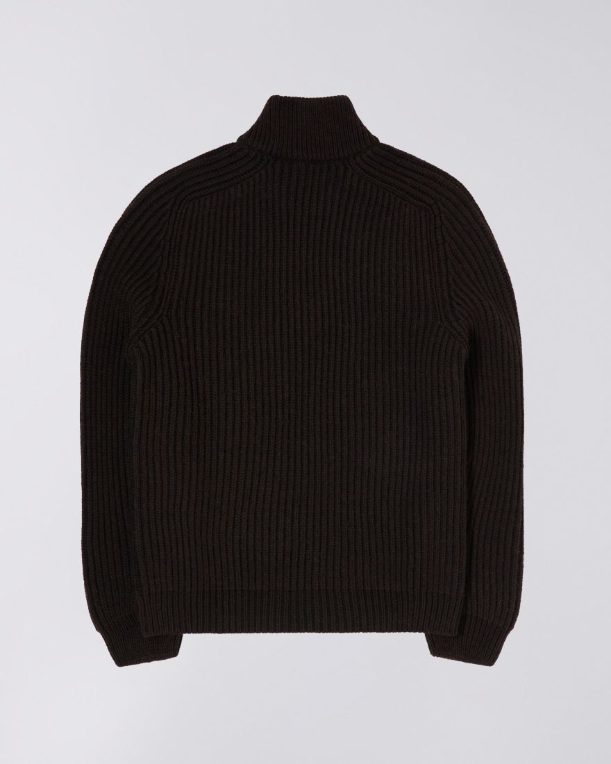 EDWIN Roni High Collar Sweater Dark Brown