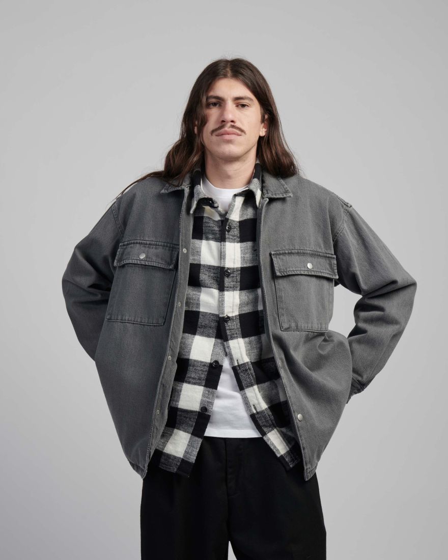 EDWIN Utility Overshirt LS heavy bleach wash