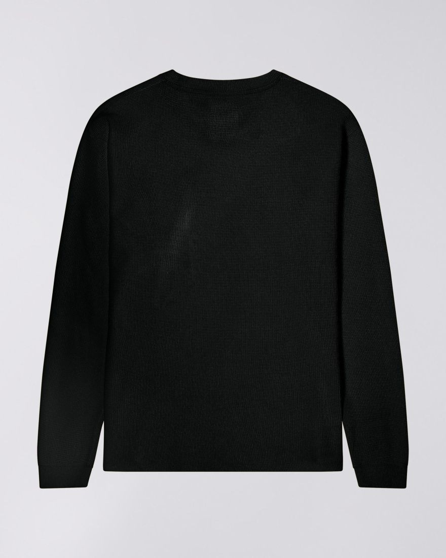 EDWIN Waffle Dizzy T-Shirt LS Black