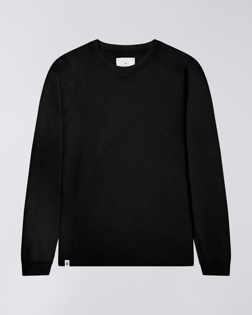 EDWIN Waffle Dizzy T-Shirt LS Black