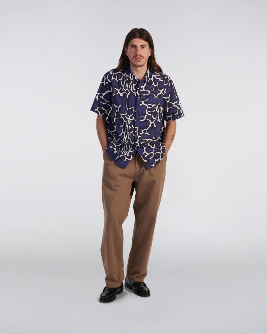 EDWIN Yugami Stripes Shirt SS garment washed