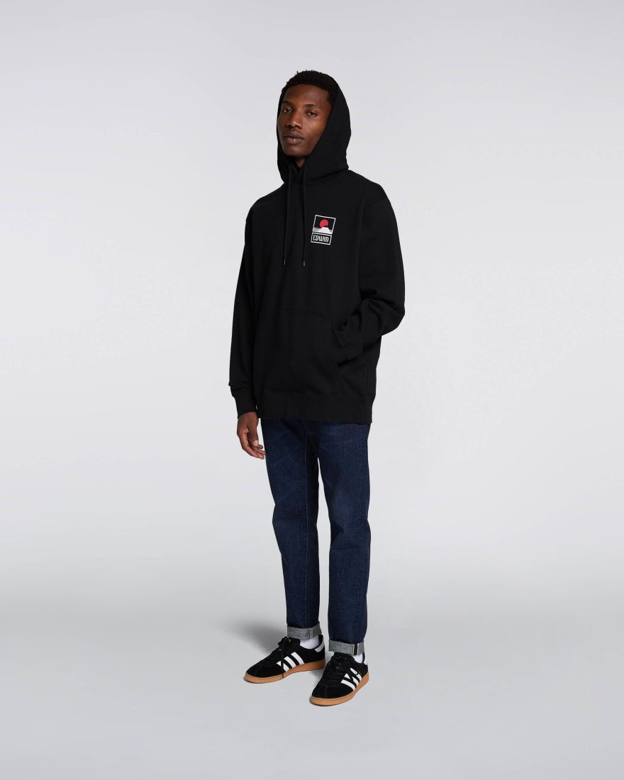 EDWIN Sunset On Mt Fuji Hoodie Sweat garment washed