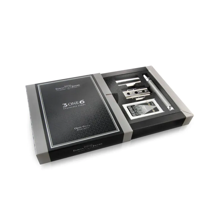 Edwin Jagger 3ONE6 Double Edge Safety Razor Stainless Steel Knurled